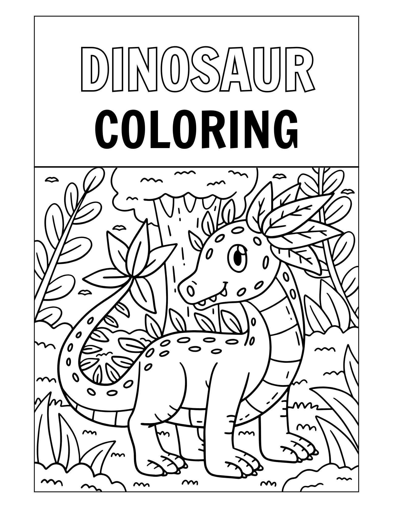 Dinosaurs Coloring Booklet Grayscale Illustrations Dinosaurs Coloring Booklet Grayscale Illustrations
